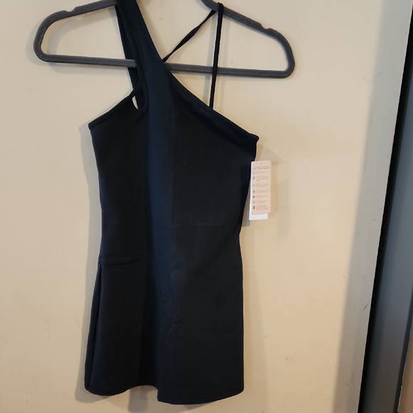 Spiritual Gangster  Asymmetric Black  ATHLETIC Dress ROMPER XS NWT SHORTS UNDER - Picture 1 of 6
